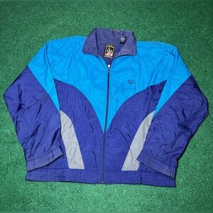 Vintage USA Winter Olympics Colorblock 90s Jc Penny Blue Windbreaker Jacket
